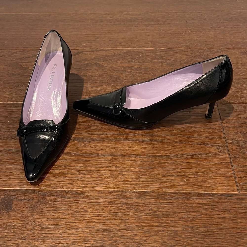 Collection Fiftynine Black Patent Heels Size 6